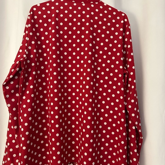 Women’s Polka Dot Button Down Blouse- Size XXL - Picture 6 of 7